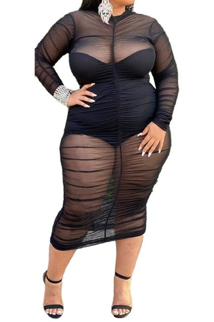 Midnight Mesh Luxe Dress