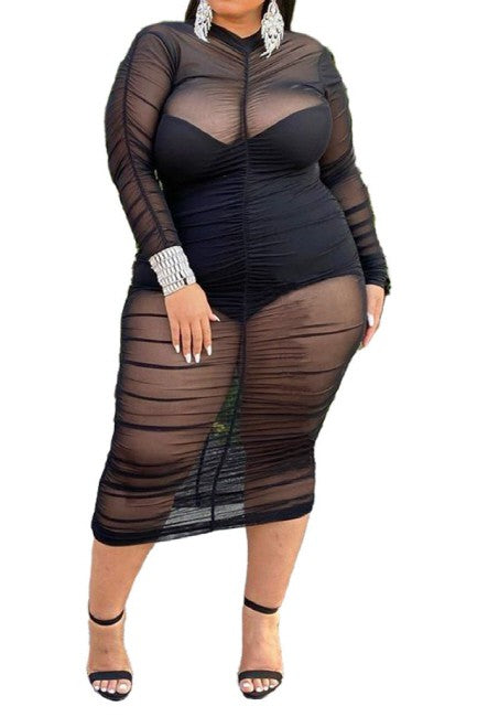 Midnight Mesh Luxe Dress