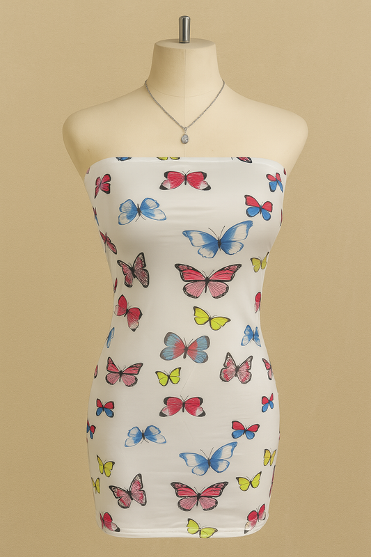 Flutter Vibes Strapless Mini Dress