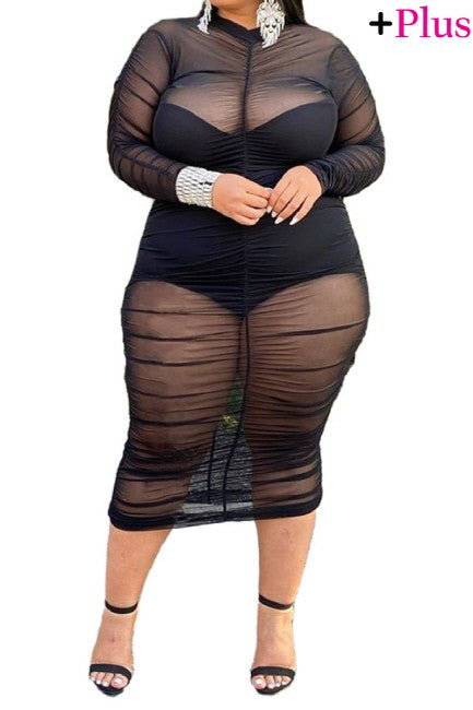 Midnight Mesh Luxe Dress