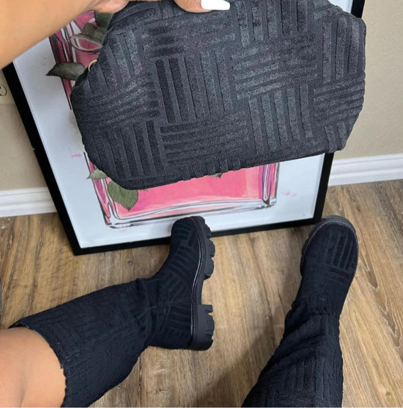 Quilted Texture Lug Boot