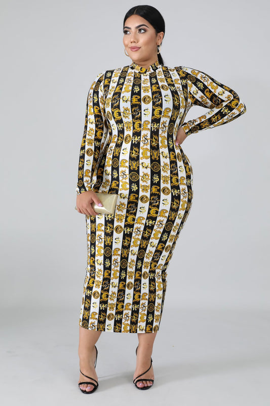 Royal Currency Midi Dress