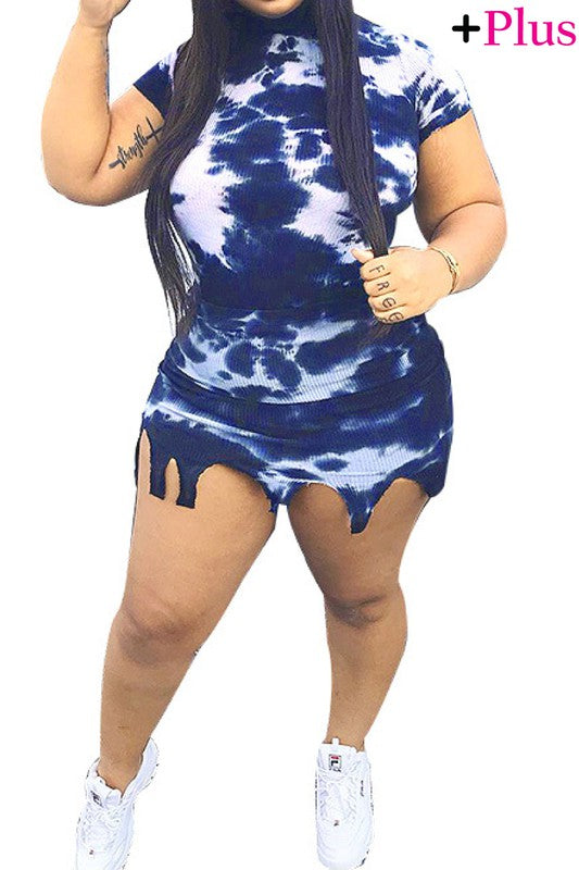 Drip Effect Tie-Dye Dress