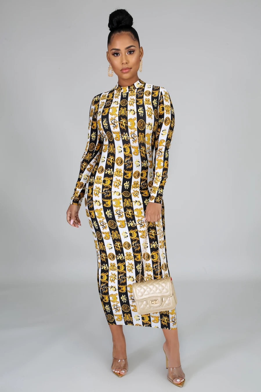 Royal Currency Midi Dress
